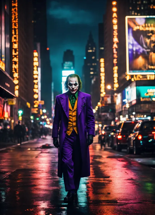 ảnh joker ngầu trong bộ đồ tím 