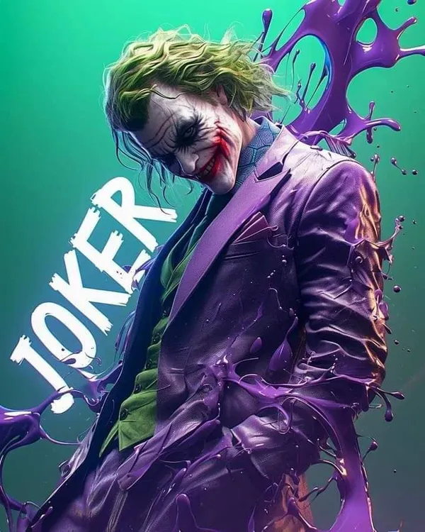 ảnh joker ngầu trong bộ đồ màu tím 