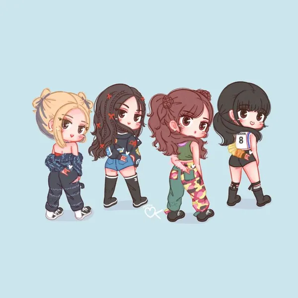 ảnh nhóm Black Pink chibi