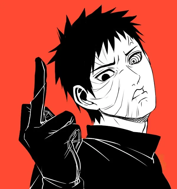 ảnh obito ngầu nền đỏ 