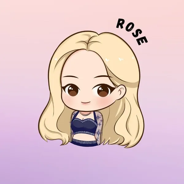 ảnh Rose Black Pink cute chibi