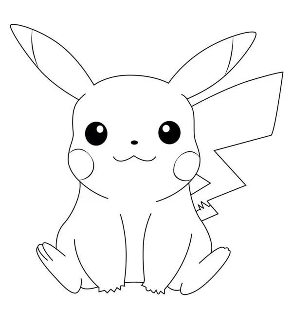 ảnh to màu pikachu chibi