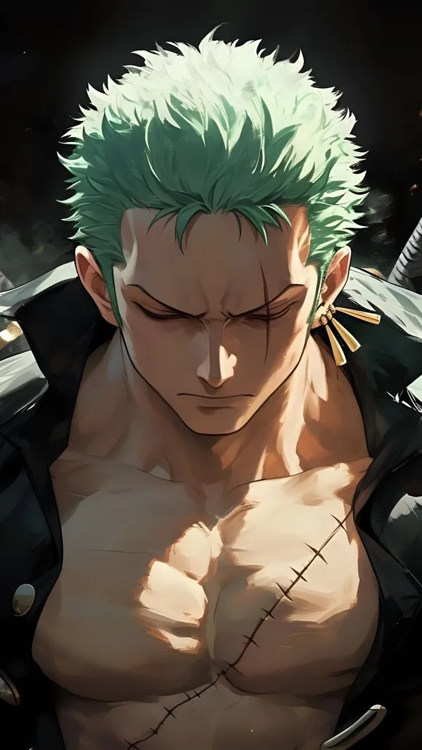 ảnh zoro ngầu tóc xanh 