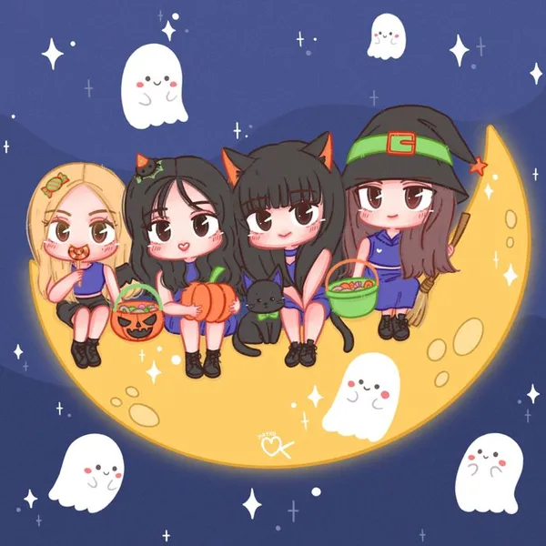 Black Pink chibi halloween