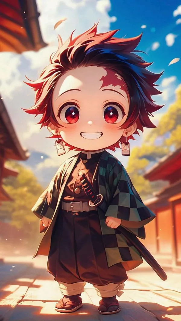 Ảnh vẽ Tanjiro chibi dễ thương nhất. 