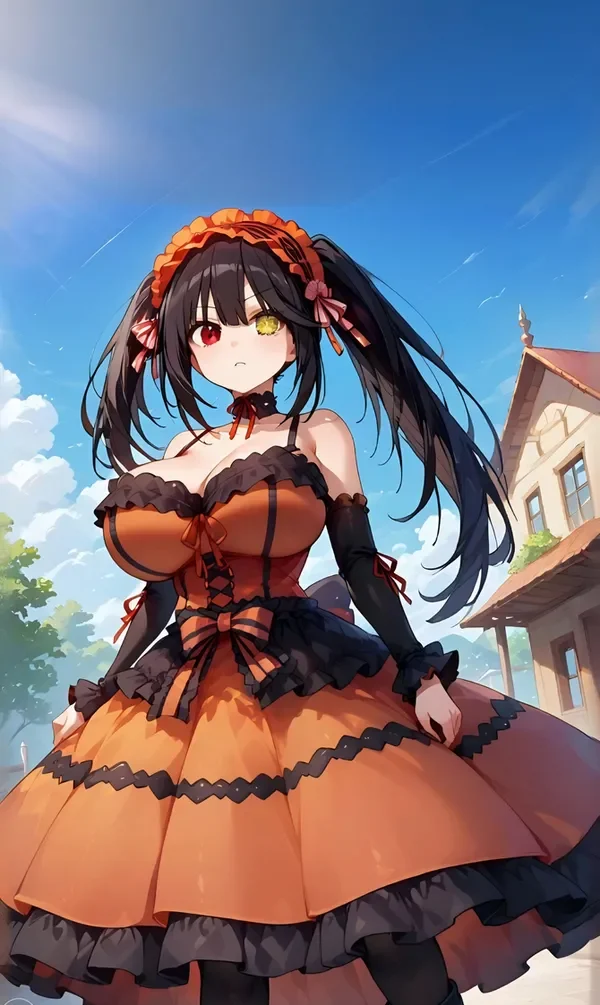 Ảnh anime Kurumi Tokisaki với phong cách đặc biệt.