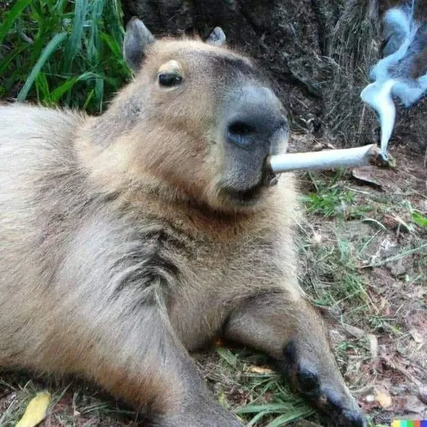 capybara meme hút thuốc 