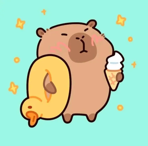 chibi cute hình nền capybara vô tri