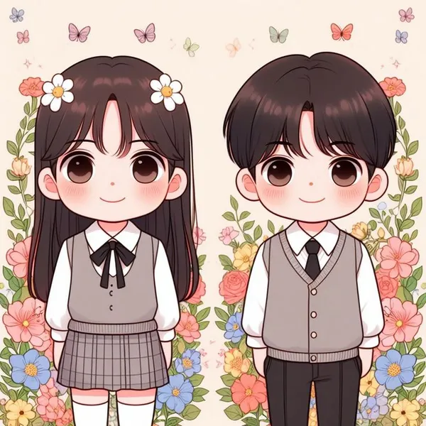 Vẽ chibi học sinh cute, gương mặt đáng yêu. 