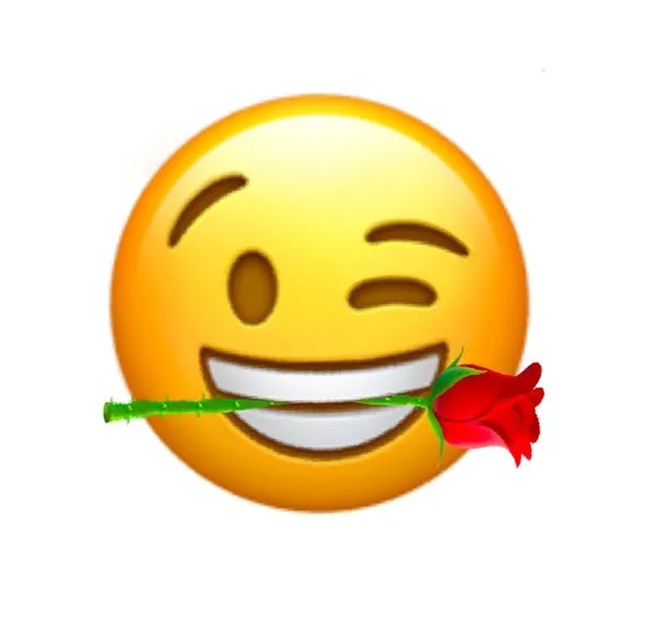 emoji meme ngậm hoa 