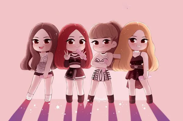 hình ảnh Black Pink ngầu chibi