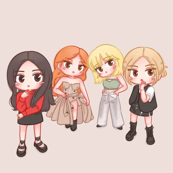 hình ảnh chibi nữ cute Black Pink