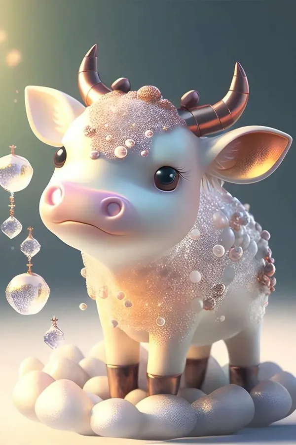 hình ảnh con trâu 3D cute