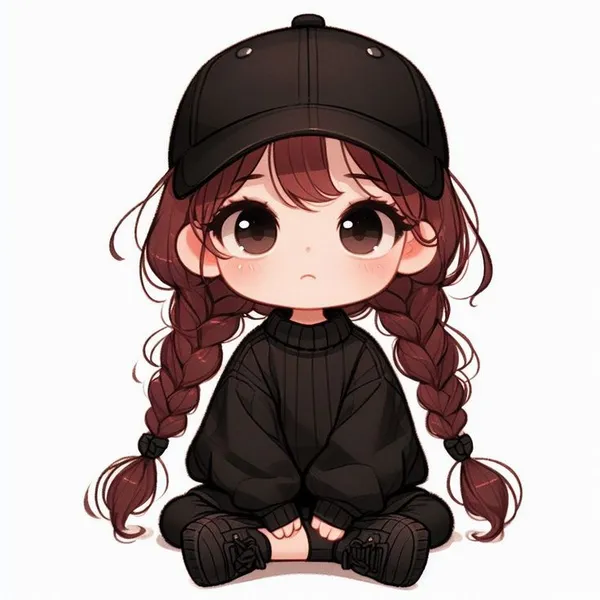 hình chibi nữ cute với thiết kế sinh động.