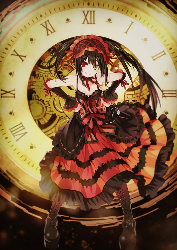 Hình ảnh anime Kurumi Tokisaki cực kỳ dễ thương.