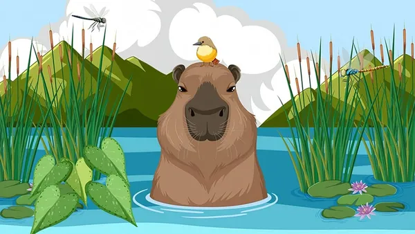 hình nền capybara cute máy tính 