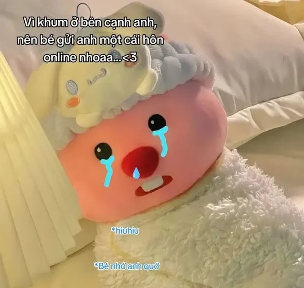 meme cute dễ thương khóc 