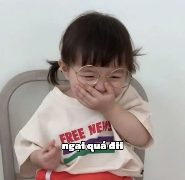 meme cute ngại quá đi 