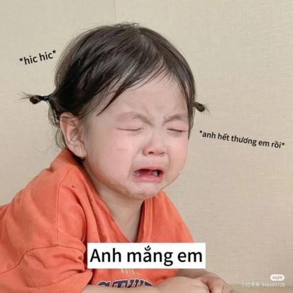 meme em bé dỗi