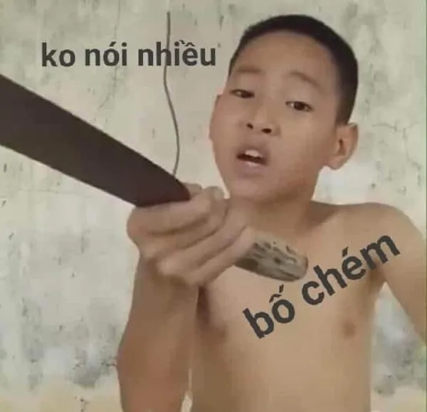 meme cầm dao trẻ trâu 