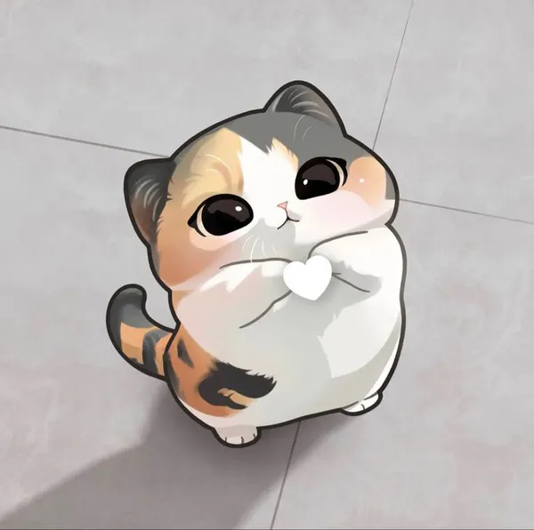 Mèo cute chibi với vẻ ngoài ngọt ngào và đáng yêu. 