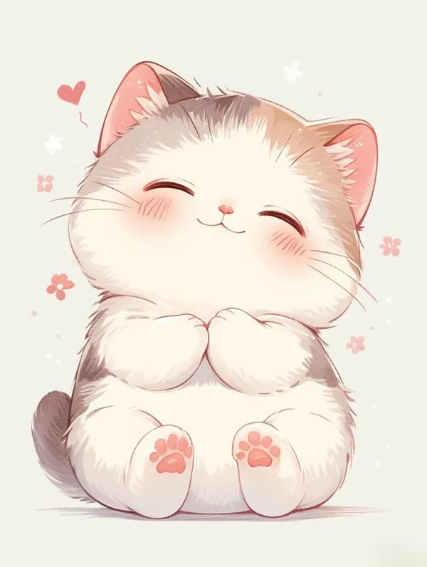 Bộ sưu tập mèo cute theo kiểu chibi. 