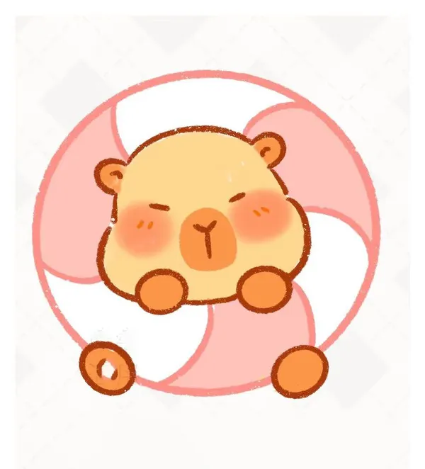 sticjer capybara chibi cute