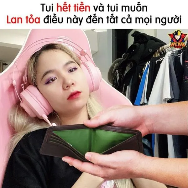 meme hết tiền 