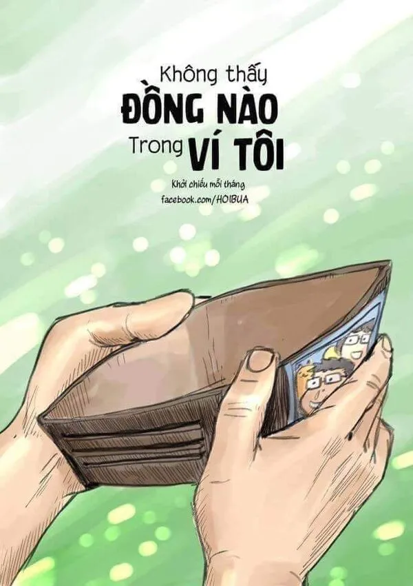 meme hết tiền 