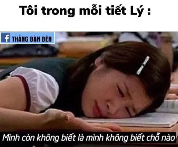 meme học bài tôi trong môĩ tiết lý 