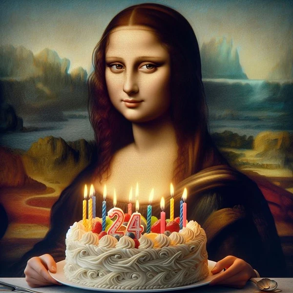 ảnh mona lisa meme đón sinh nhật 24 tuổi