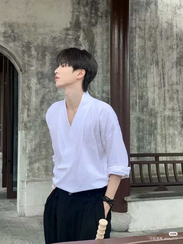ảnh trai đẹp trung quốc mặc sơ mi trắng 