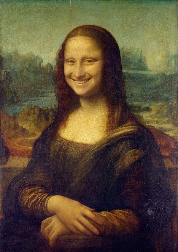 mona lisa cười nhe răng