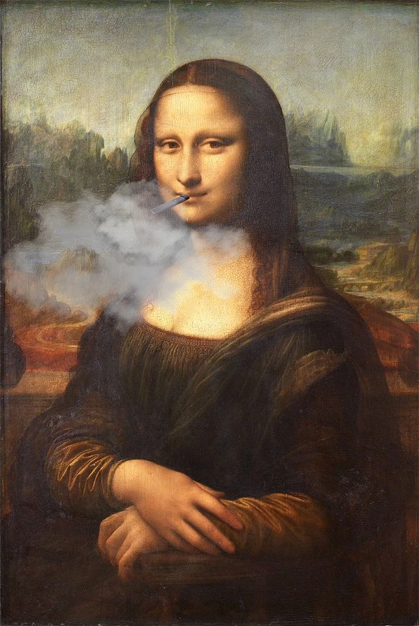 mona lisa hút thuốc lá