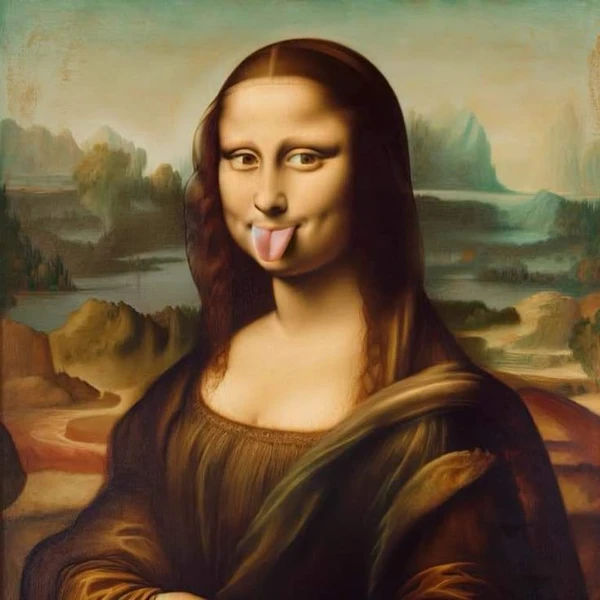 mona lisa lè lưỡi