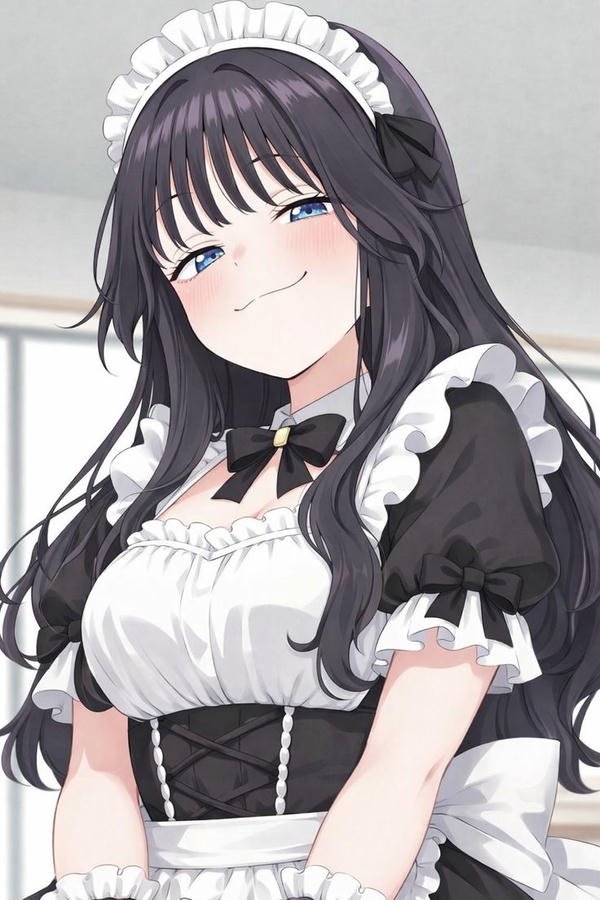 Hình anime nữ mặc đồ hầu gái tinh nghịch