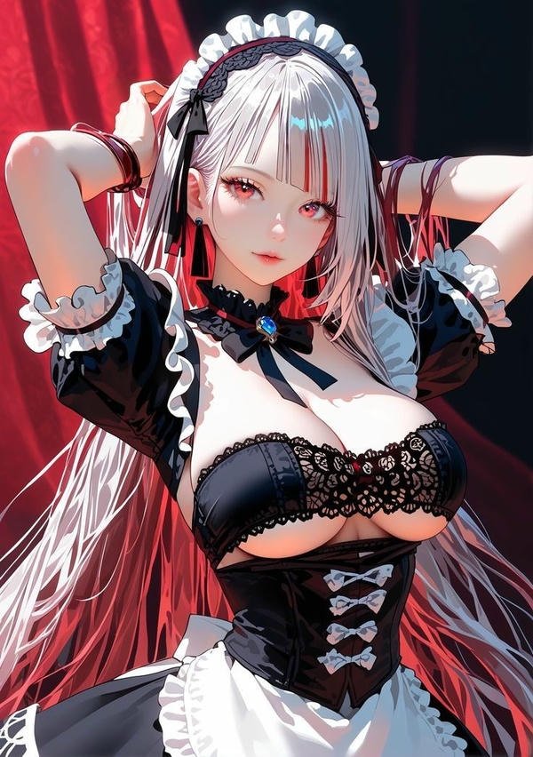 Hình anime nữ mặc đồ hầu gái tsundere