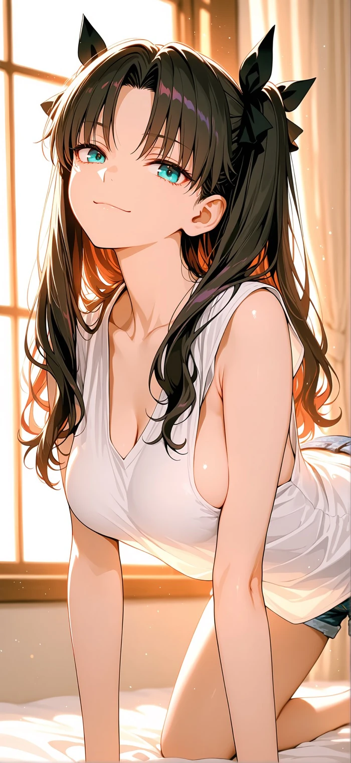 Tohsaka Rin waifu bikini ngực đầy đặn
