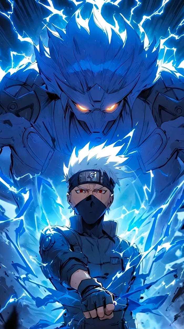 hình nền Kakashi nền xanh