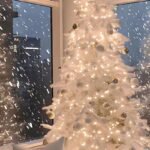 hình nền giáng sinh đèn trắng