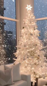 hình nền giáng sinh đèn trắng