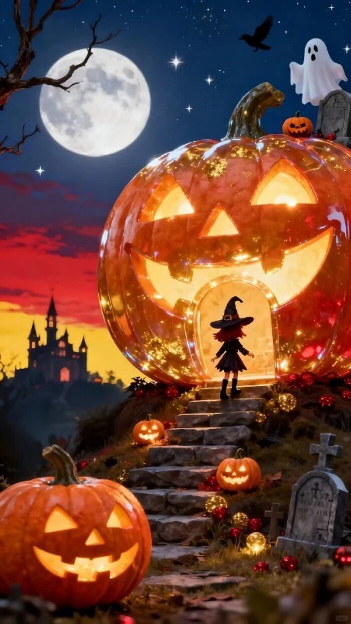 hình nền halloween hoạt hình