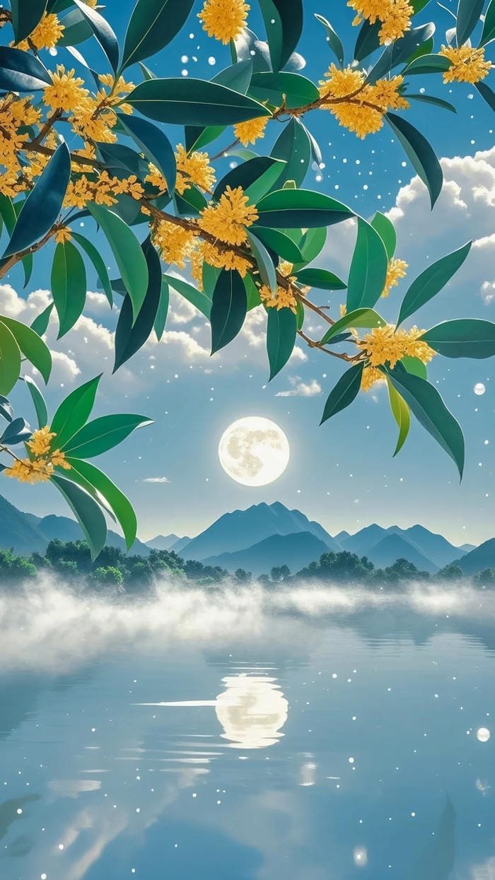 hình nền lá nguyệt quế aesthetic