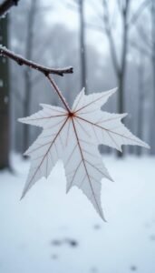 hình nền mùa đông chiếc lá