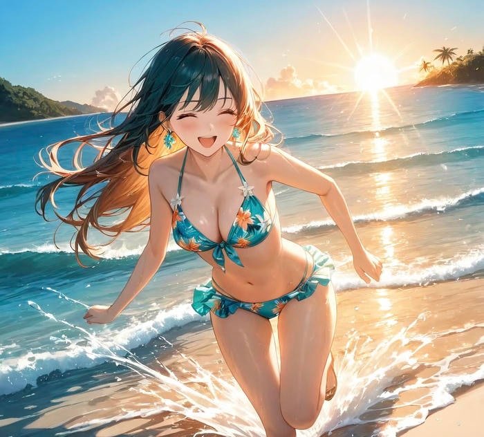 anime mặc bikini tươi sáng