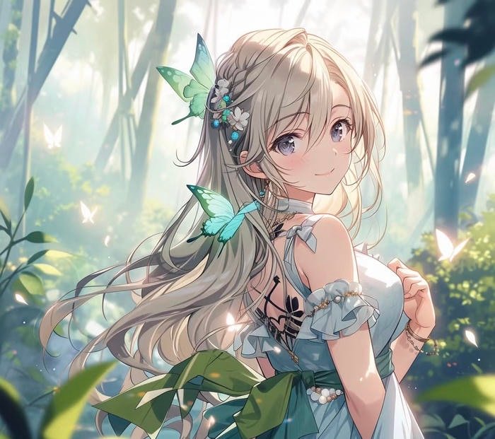 bức tranh anime cute girl