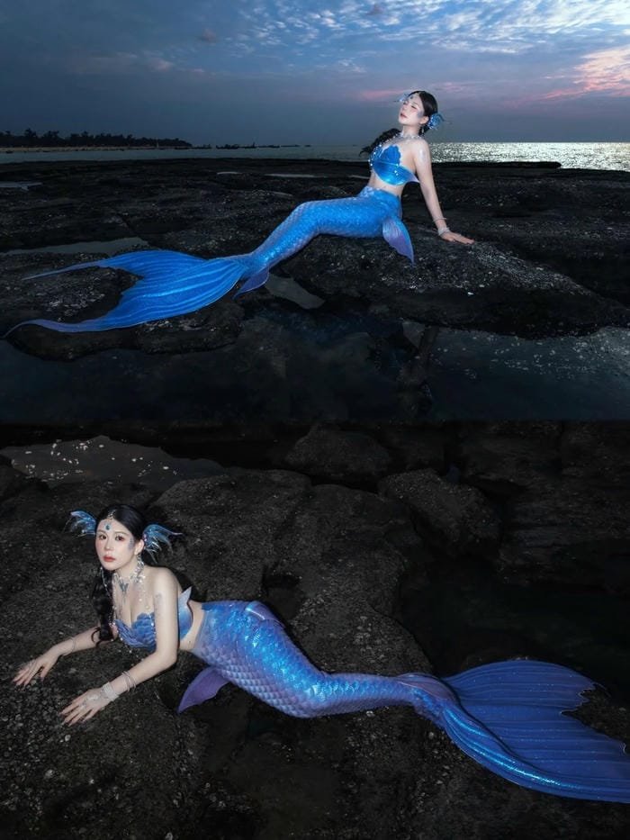 cosplay nàng tiên cá cosplay ngoài trời