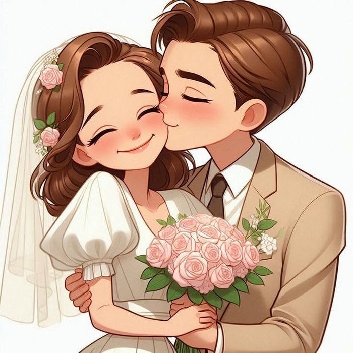 Ảnh chibi cưới khoảnh khắc an nhiên