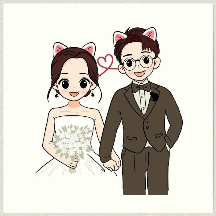 Ảnh chibi cưới không khí rộn ràng