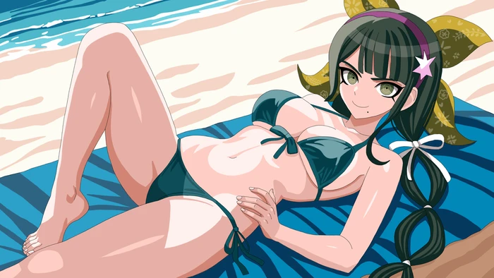 Gái anime bikini nóng bỏng bên bờ biển
